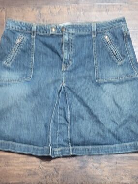 GAP Light Blue Denim Mini Shorts with Zip Pocket Detail